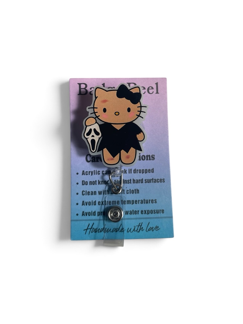 Hello Kitty Black Costume Glow in the Dark Badge Reel